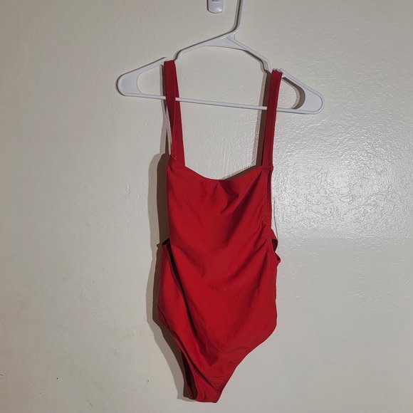 NWT Mollybel RED Sexy Stap Cutout Wrap Low Back One Piece Monokini sz M - Picture 3 of 8